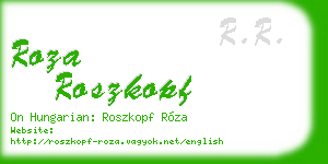roza roszkopf business card