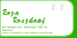 roza roszkopf business card